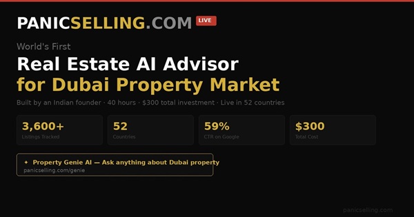 PanicSelling.com Launches Property Genie — AI Real Estate Advisor for Dubai That Knows Today’s Price Drops Before Your Broker Does.